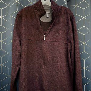 Burgundy Van Heusen Flex Quarter (1/4) Zip Pullover (Size Large)